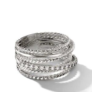 David Yurman
sterling silver Crossover diamond ring